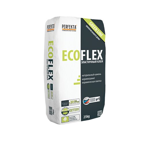 Клей для натурального камня и керамогранита эластичный Ecoflex Green line Dust free 25 кг  в Н.Новгороде